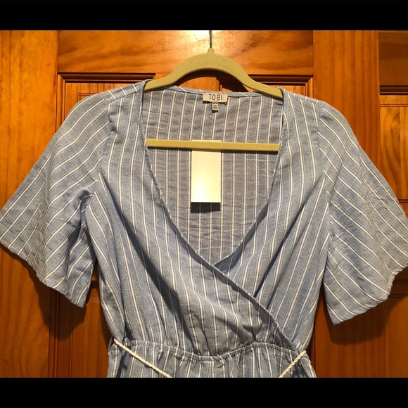 Striped Blue Romper 💙 - Picture 3 of 6